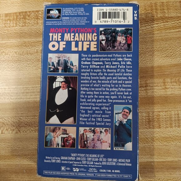 Monty Python's the Meaning of Life 1983 VHS Terry Gilliam Jones VTG  MCA British - Picture 2 of 6